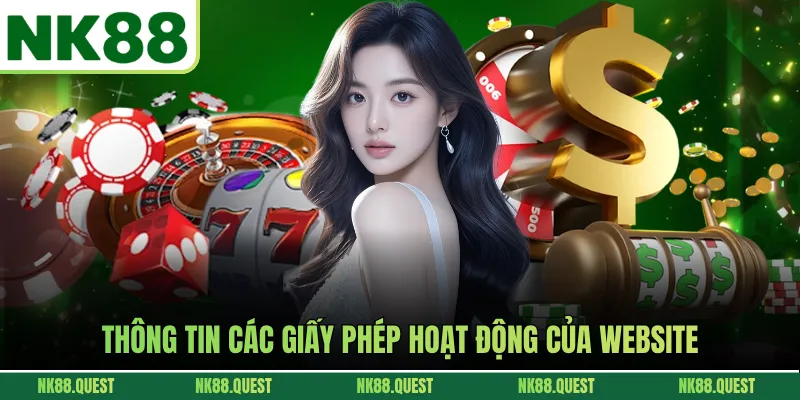 Thông tin các giấy phép hoạt động của website